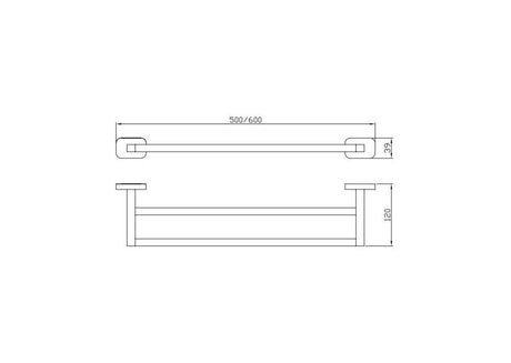 Aquarius Auro Double Towel Rail Brushed Brass AQAU52455