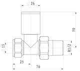 Aquarius Straight Anthracite Radiator Valves AQGR0226