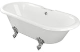 Aquarius Timeless Luxury Freestanding Double Ended 2TH Bath With Chrome Feet 1690mm