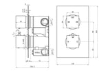 Aquarius Modern Square Shower Bundle with Riser Chrome AQBND0122