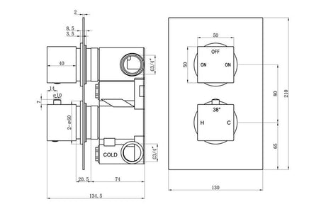 Aquarius Modern Square Shower Bundle with Riser Chrome AQBND0122