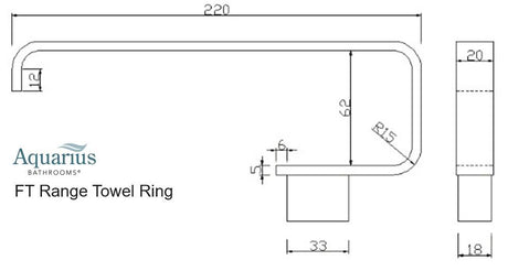 Aquarius FT Towel Ring Brushed Brass AQFT30BB