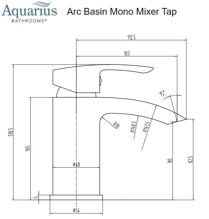 Aquarius Arc Mono Basin Mixer Tap inc Waste Chrome AQAC05CR