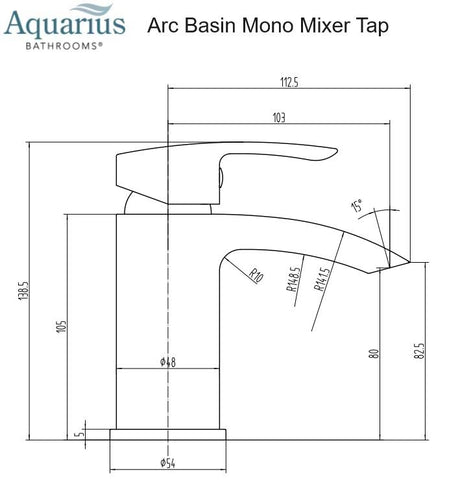 Aquarius Arc Mono Basin Mixer Tap inc Waste Chrome AQAC05CR