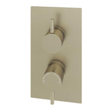 Aquarius Modern Round Thermostatic Two-Way Concealed Shower Valve Brushed Brass AQ601023