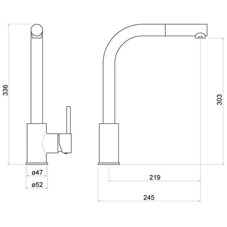 Aquarius TrueCook Series 4 Black Pull Out Single Lever Kitchen Mixer Tap AQTK004K