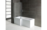 Aquarius Splash 1700mm x 700mm L-Shape Shower Bath, Screen And Front Panel Set