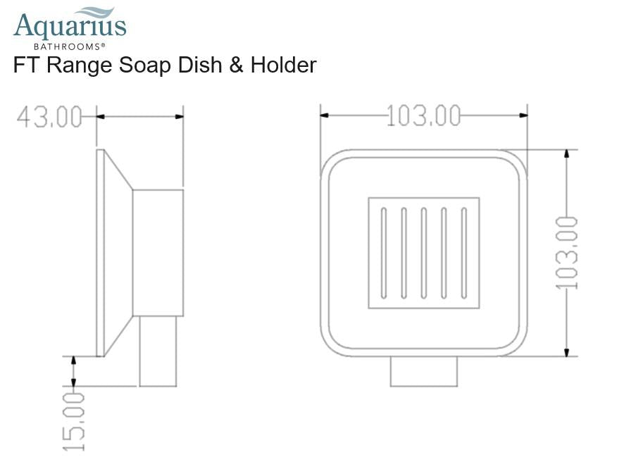 Aquarius FT Soap Dish and Holder Matt Black AQFT34MB