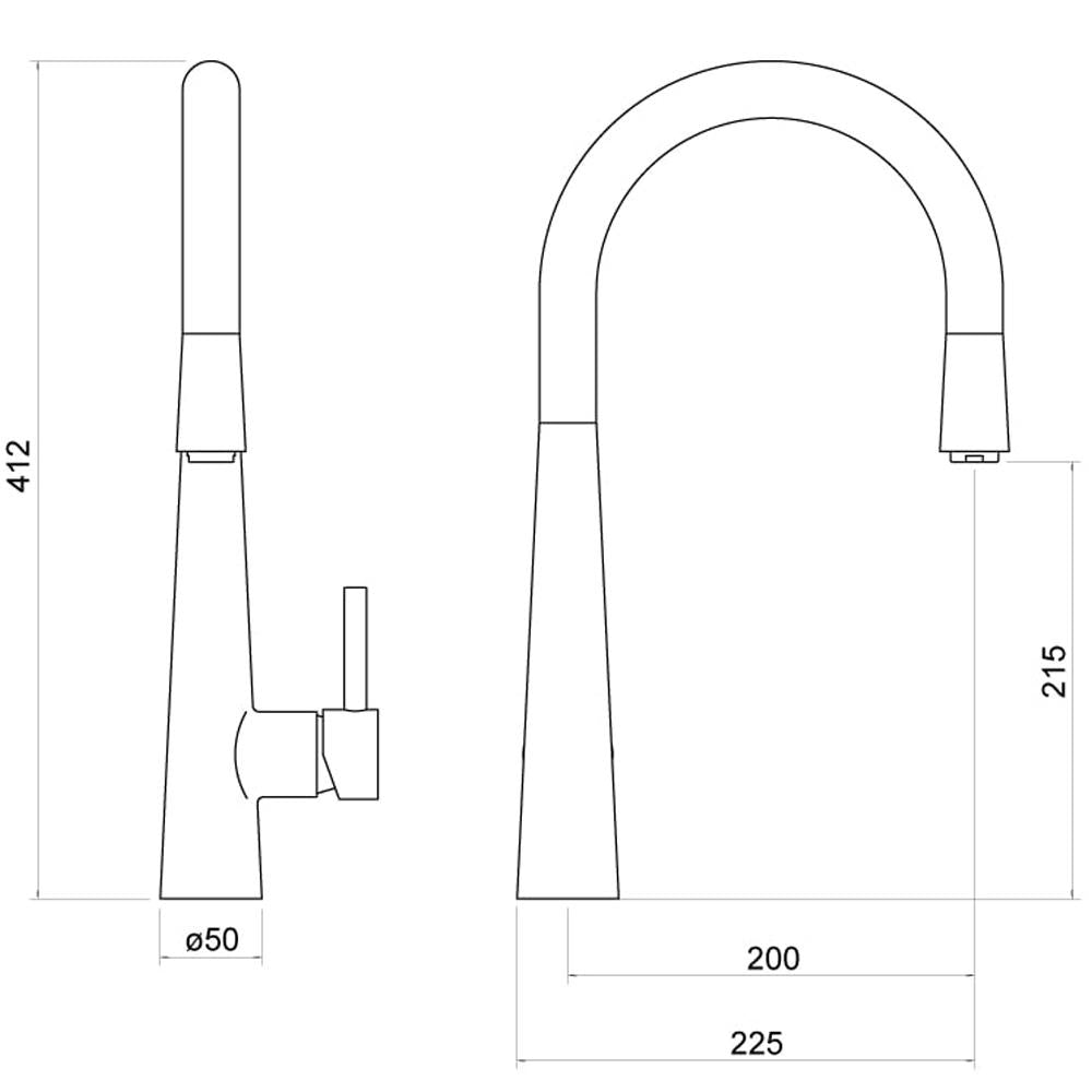 Aquarius TrueCook Series 9 Chrome Pull Out Single Lever Kitchen Mixer Tap AQTK009