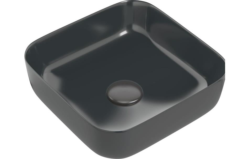 Aquarius V-Series 3 Square 0TH Vessel Wash Bowl 400mm Matt Black AQVS0058