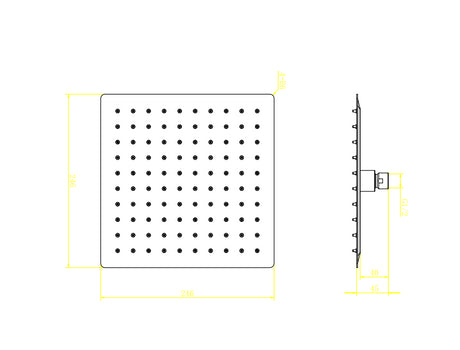 Aquarius Modern Square Over Head 200mm Shower Head Brushed Brass AQ601042