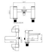 Aquarius Hydro Bath Shower Mixer Tap inc Kit Matt Black AQHY04MB