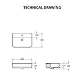 Aquarius JF-Series 600MM Countertop Basin 1TH White