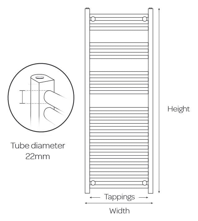 Aquarius Noir High Output Ladder Towel Rail Matt Black