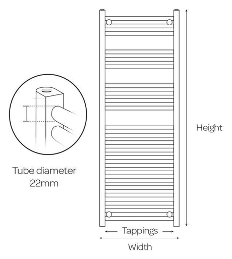 Aquarius Noir High Output Ladder Towel Rail Matt Black