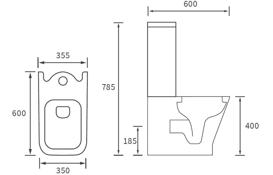 Aquarius Sequoia Close Coupled Fully Shrouded WC Toilet With Slim Soft Close Seat AQSQ0240