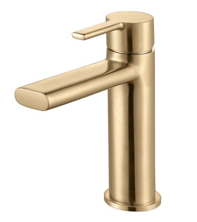 Aquarius Evolution Mono Basin Mixer Tap Brushed Brass AQEV1338