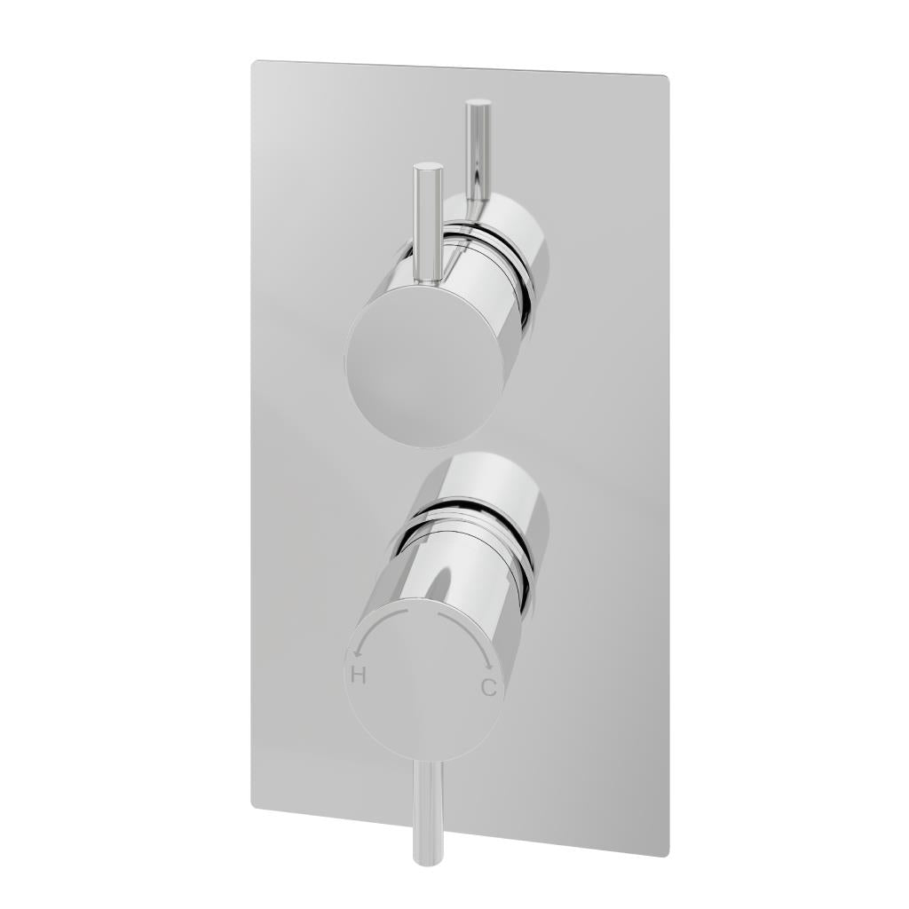 Aquarius Modern Round Thermostatic Two Way Concealed Shower Valve Chrome AQ601009