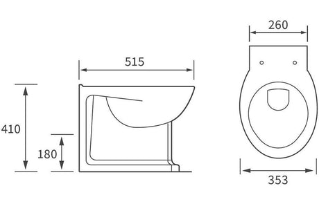 Aquarius Willow Short Projection Back To Wall WC Toilet With Soft Close Seat AQWW0218