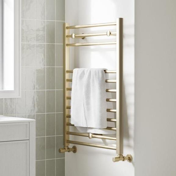 Aquarius Auro Towel Rail in Brushed Brass