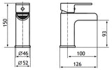 Aquarius Horseshoe Waterfall Basin Mono Tap inc Waste Black AQ791025