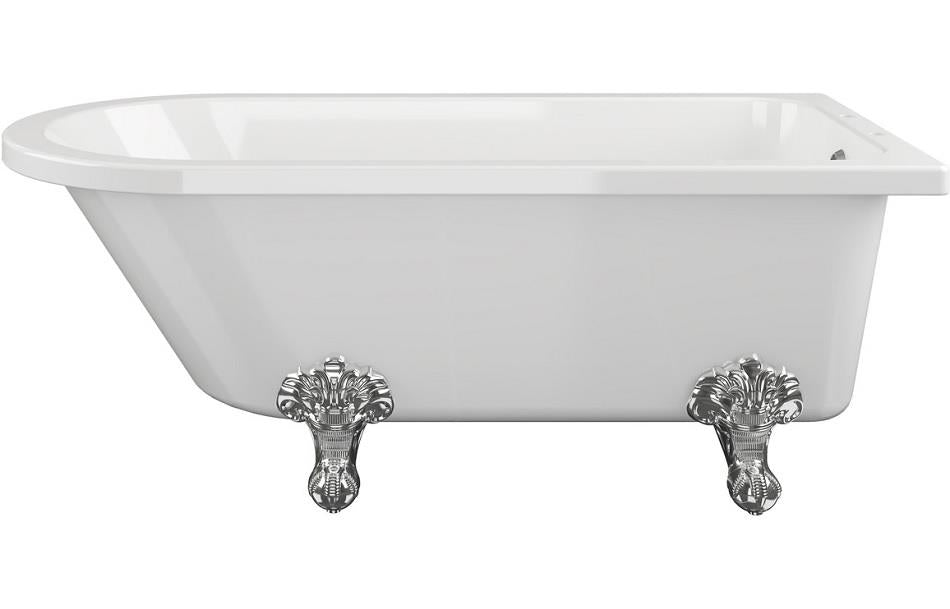 Aquarius Timeless Luxury Freestanding Corner 2TH Bath With Chrome Ravenclaw Feet 1500mm