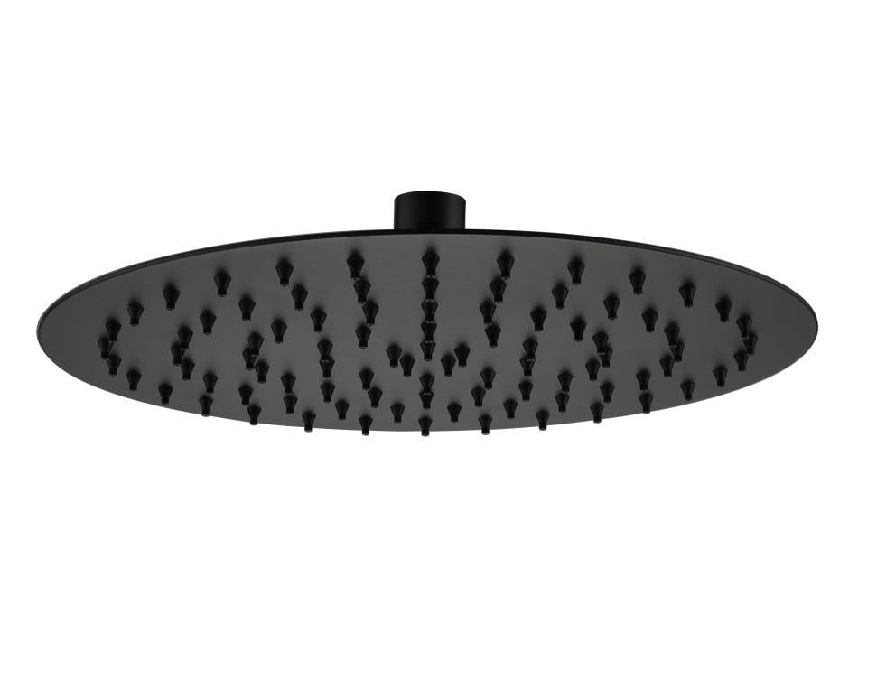 Aquarius RainLux Round Matt Black 2 Outlet Overflow Filler Shower Bundle AQRLOFKIT03MB