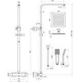 Aquarius Zacha Square Adjustable Shower Valve & Kit