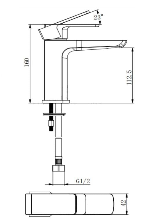 Aquarius Hydro Mono Basin Mixer Tap inc Waste Matt Black AQHY05MB