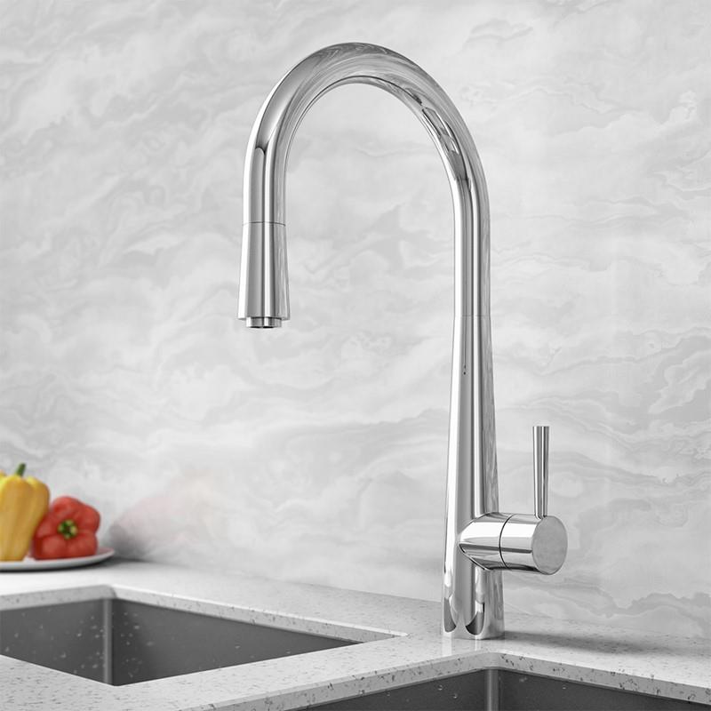 Aquarius TrueCook Series 9 Chrome Pull Out Single Lever Kitchen Mixer Tap AQTK009