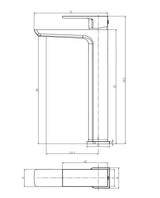 Aquarius Hydro Tall Mono Basin Mixer Tap Matt Black AQHY08MB