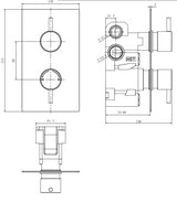 Aquarius Modern Round Thermostatic Two Way Concealed Shower Valve Chrome AQ601009