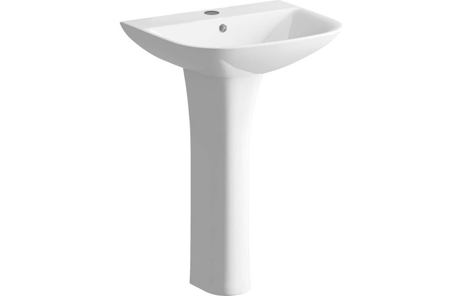 Aquarius Sequoia 560mm 1TH Basin And Full Pedestal AQSQ1136