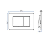 Technical drawing of the Aquarius Raleigh Square Button Flush Button