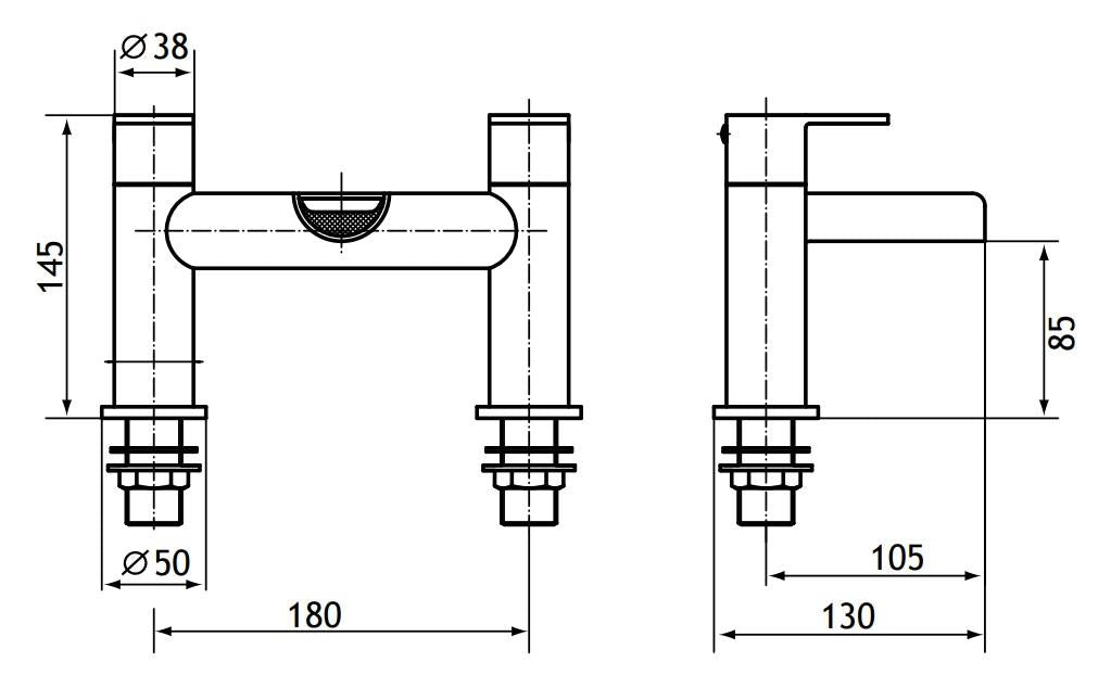 Aquarius Horseshoe Waterfall Bath Filler Tap Brushed Brass AQ791029