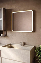 Aquarius Image LED Mirror in Brushed Brass