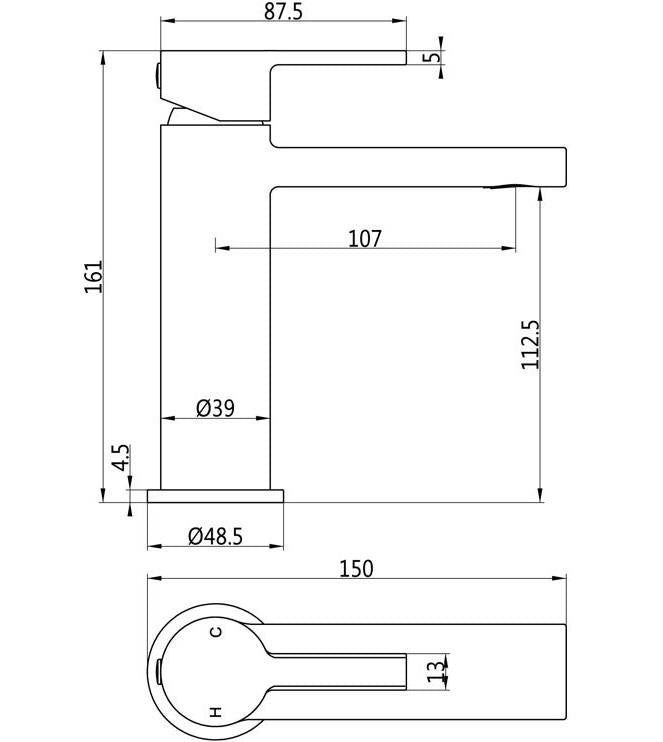 Aquarius Evolution Mono Basin Mixer Tap Brushed Brass AQEV1338