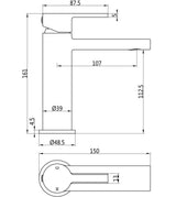 Aquarius Evolution Mono Basin Mixer Tap Brushed Brass AQEV1338