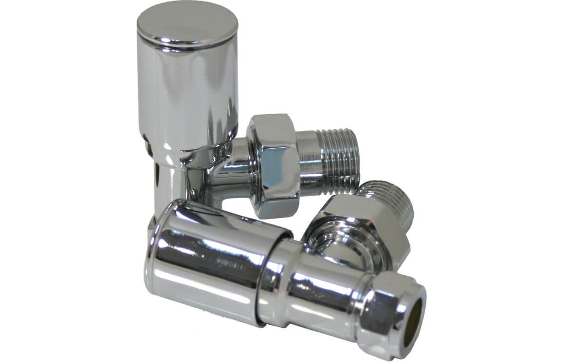 Aquarius Patterned Angled Radiator Valve - Chrome AQ2709