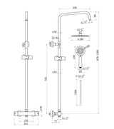 Aquarius Chrome Exposed Thermostatic Bar Shower Overhead and Handheld Shower AQSH0586