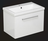 Aquarius Vault Single Drawer Vanity Unit and 1TH Basin Gloss White