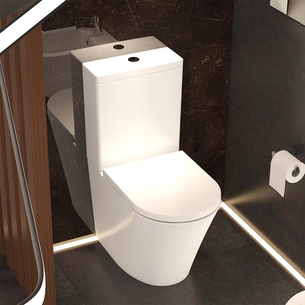 Aquarius KF-Series Rimless Close Coupled Pan, Cistern and Soft Close Seat