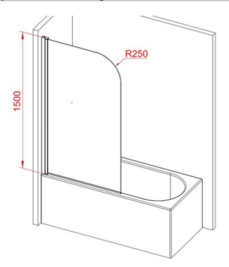 Aquarius LevAqua Single Curved Hinged Bath Screen Chrome AQLA0090