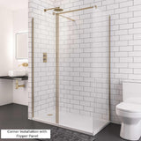 Aquarius LevAqua 2000 Brushed Brass 8mm Walkin Panel