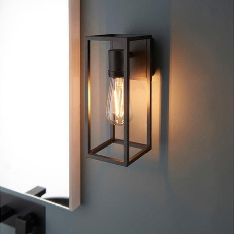 Aquarius Lumen Box Single Wall Light in Matt Black