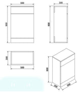 Aquarius Halite Waterproof White 500mm WC Unit