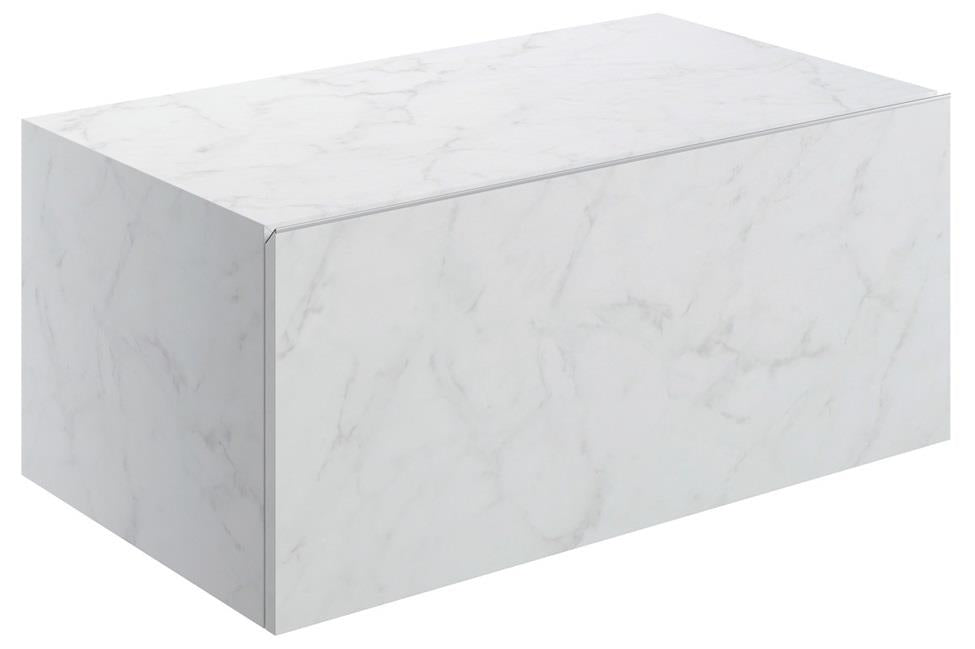 Aquarius Marblesque One Drawer Storage Unit White Marble Effect