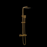 Aquarius Zacha Square Adjustable Shower Valve & Kit Brushed Brass