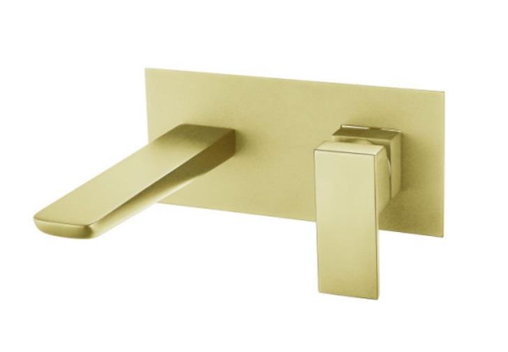 Aquarius Hydro Wall Mounted Basin Mixer Tap Brushed Brass AQHY18BB