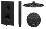 Aquarius Modern Round Shower Bundle Black AQBND015